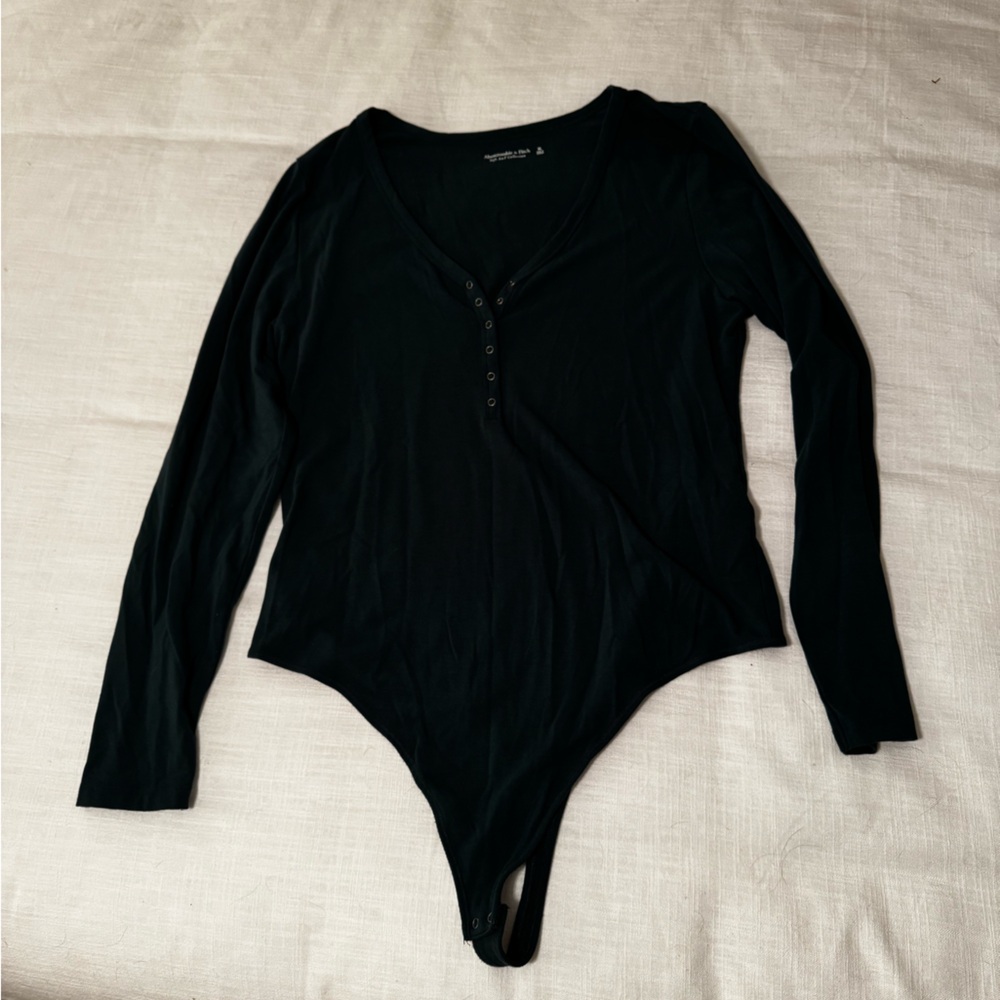 Abercrombie & Fitch Emerald Green Long Sleeve Bodysuit